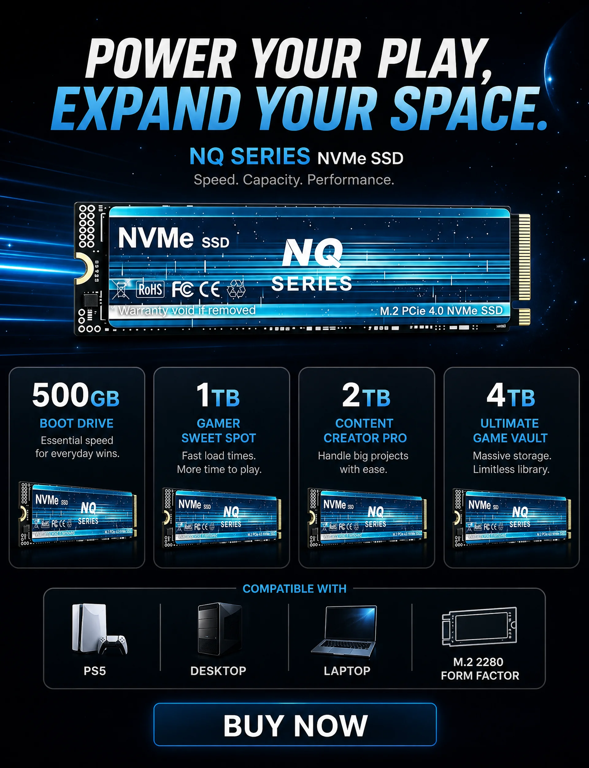 7300MB/s NQ Series PCIe 4.0 NV - M.2 Nvme 4Tb Pcie 4.0 Ssd review and price
